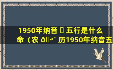 1950年纳音 ☘ 五行是什么命（农 🪴 历1950年纳音五行什么命）